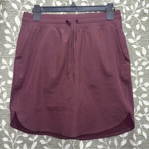 RBX Athletic Plum Drawstring Skirt with Elastic Waist and Pockets With Lining